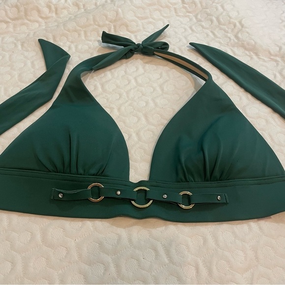 Victoria’s Secret Green Halter Bikini Top Women’s Small Elegant Beach Travel - Picture 2 of 7
